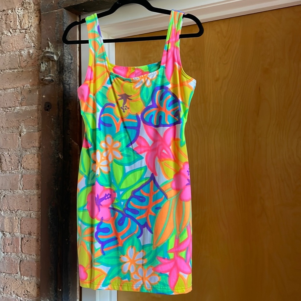 Vintage Tropical Neon Mini Dress